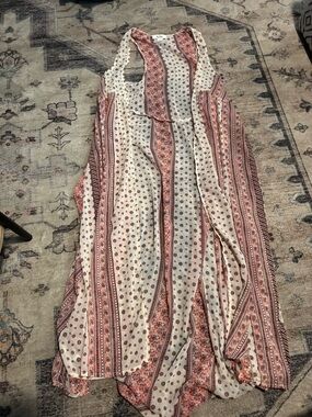 Boho Sleeveless Maxi Kimono